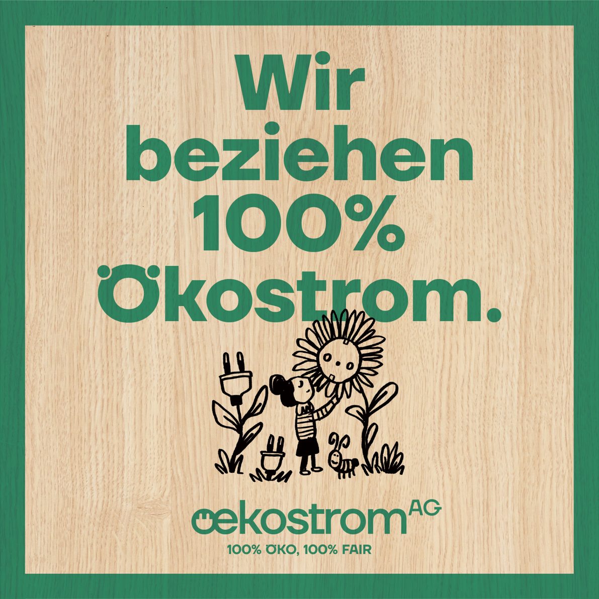 oekostrom AG Green Marketing Packet Schild